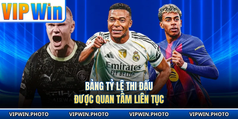 Bảng tỷ lệ thi đấu được quan tâm liên tục